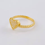 Anillo Burbuja Corazon Tupido 2.2 g / T7 Oro Amarillo 18K