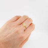 Anillo Burbuja Corazon Tupido 2.2 g / T7 Oro Amarillo 18K