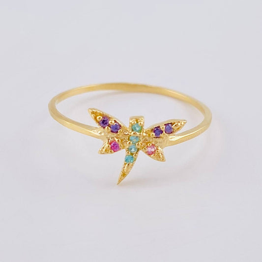 Dragonfly Ring 1.1 g / T8 1/4 Yellow Gold 18K