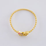 Matte Butterfly Ring 1.45 g / T6 3/4 18K Yellow Gold
