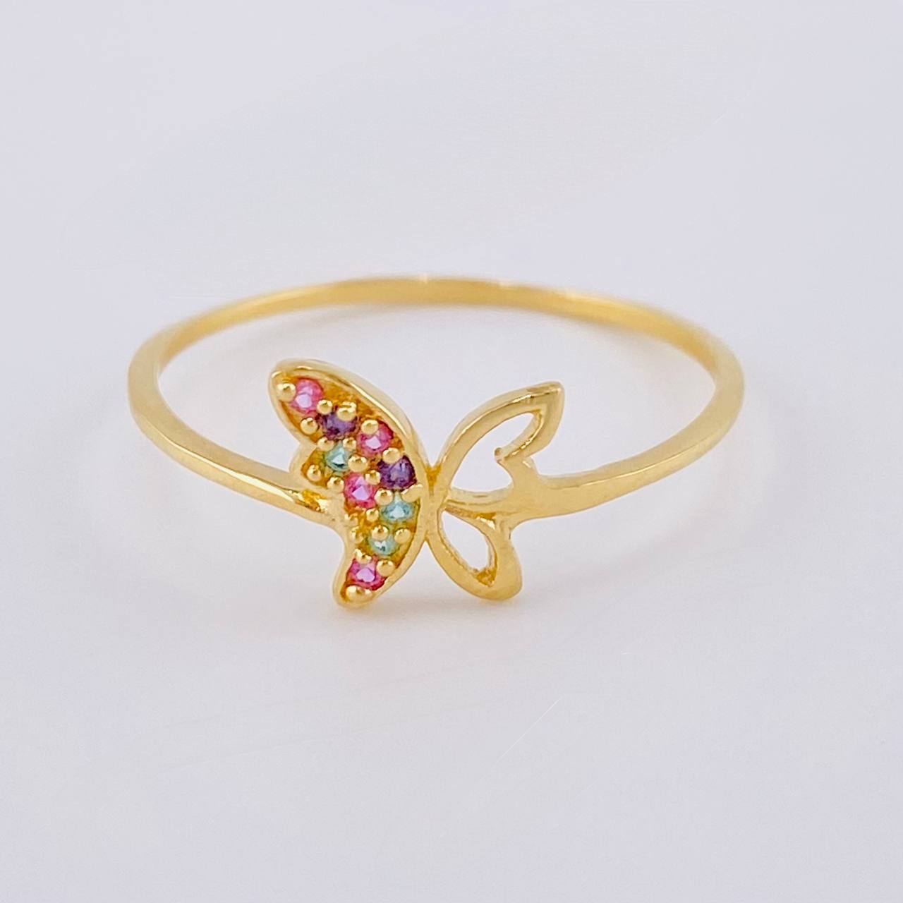 Anillo Mariposa Silueta 1.1 g / T8 Oro Amarillo 18K