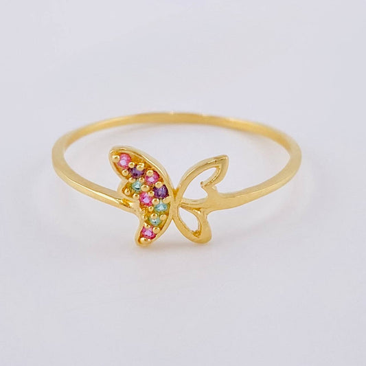 Butterfly Silhouette Ring 1.1 g / T8 18K Yellow Gold