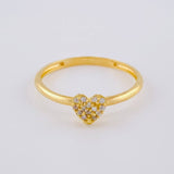 Dense Heart Ring 1.6 g / T7 18K Yellow Gold