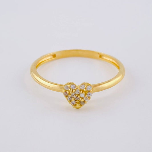 Dense Heart Ring 1.6 g / T7 1/4 Yellow Gold 18K
