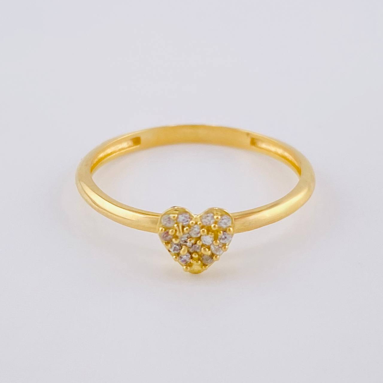 Dense Heart Ring 1.55 g / T7 1/4 Yellow Gold 18K