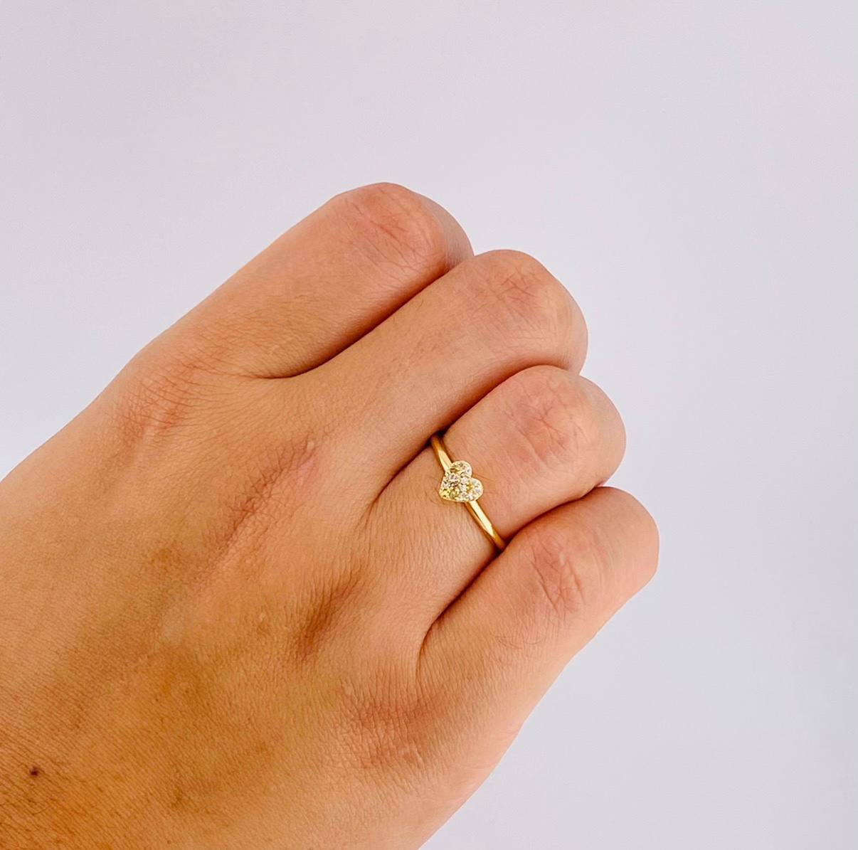 Dense Heart Ring 1.6 g / T7 1/4 Yellow Gold 18K