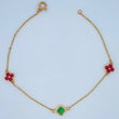 Tobillera Trebol 3.8gr / 10 in / Oro Amarillo 18K &