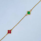 Tobillera Trebol 3.8gr / 10 in / Oro Amarillo 18K &
