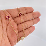 Tobillera Trebol 3.8gr / 10 in / Oro Amarillo 18K &
