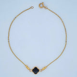 Tobillera Trebol 2.3gr / 10 in / Oro Amarillo 18K &