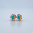 Stud Earrings Halo Circle 2.2gr / 0.9in / 18K Gold +0$