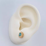 Stud Earrings Halo Circle 2.2gr / 0.9in / 18K Gold +0$