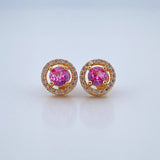 Stud Earrings Halo Circle 3.15gr / 18K Gold