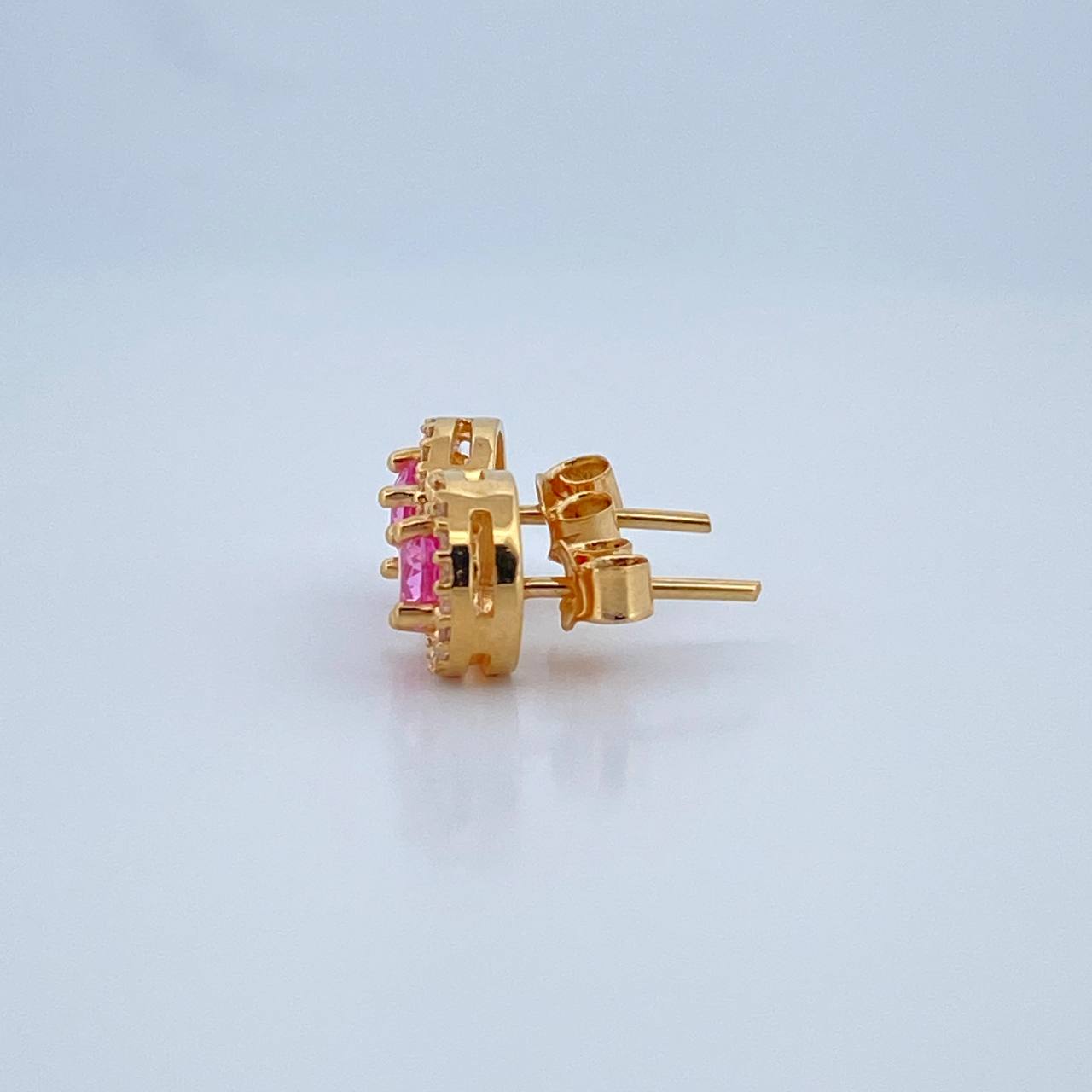 Stud Earrings Halo Circle 3.15gr / 18K Gold