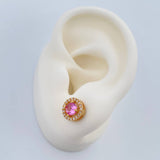 Stud Earrings Halo Circle 3.15gr / 18K Gold