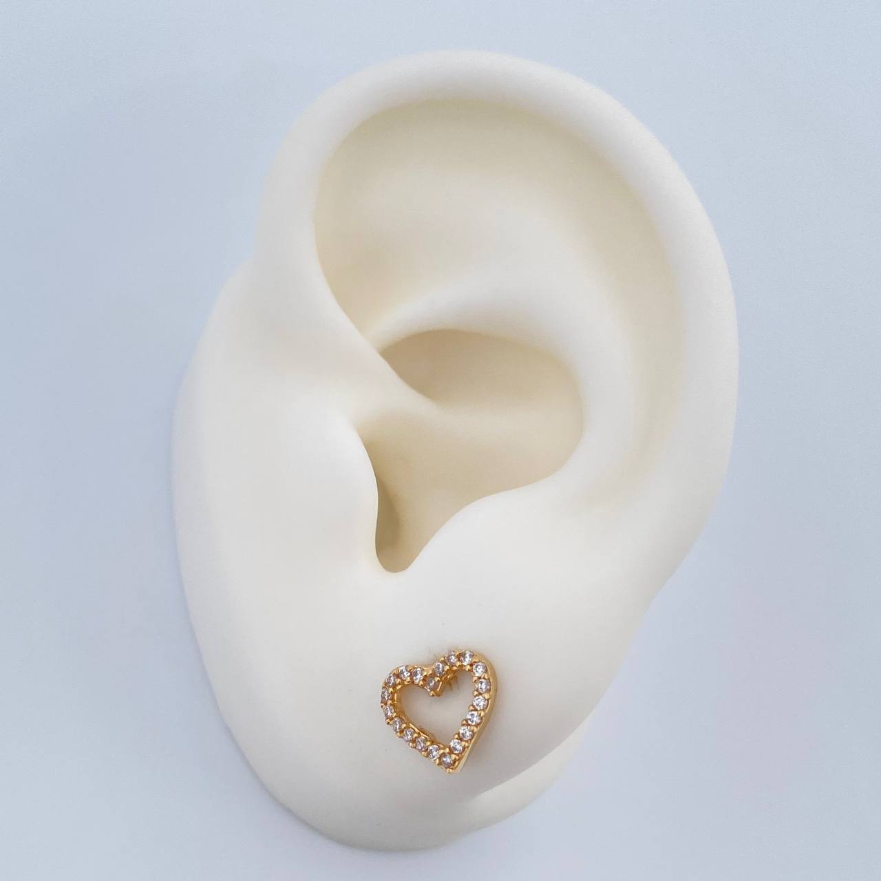 Stud Earrings Heart 1.4gr / 18K Gold