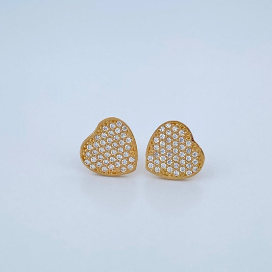 Stud Earrings Heart 2.15gr / 18K Yellow Gold &