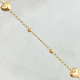 Pulso Espiga Corazones 2.1gr / 18.5cm / Oro 18K