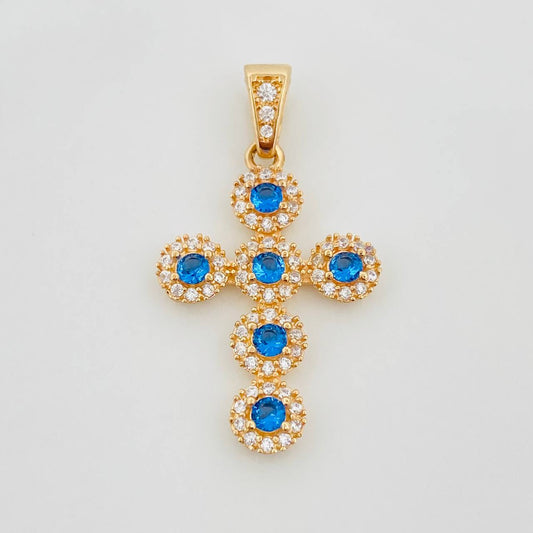 Dije Cruz Tupida 2.7 g / 1 1/4 in Oro Amarillo 18K