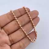 Cadena Militar 27gr / 61.7cm / 4mm Diamantanda Oro Rosa 18K $