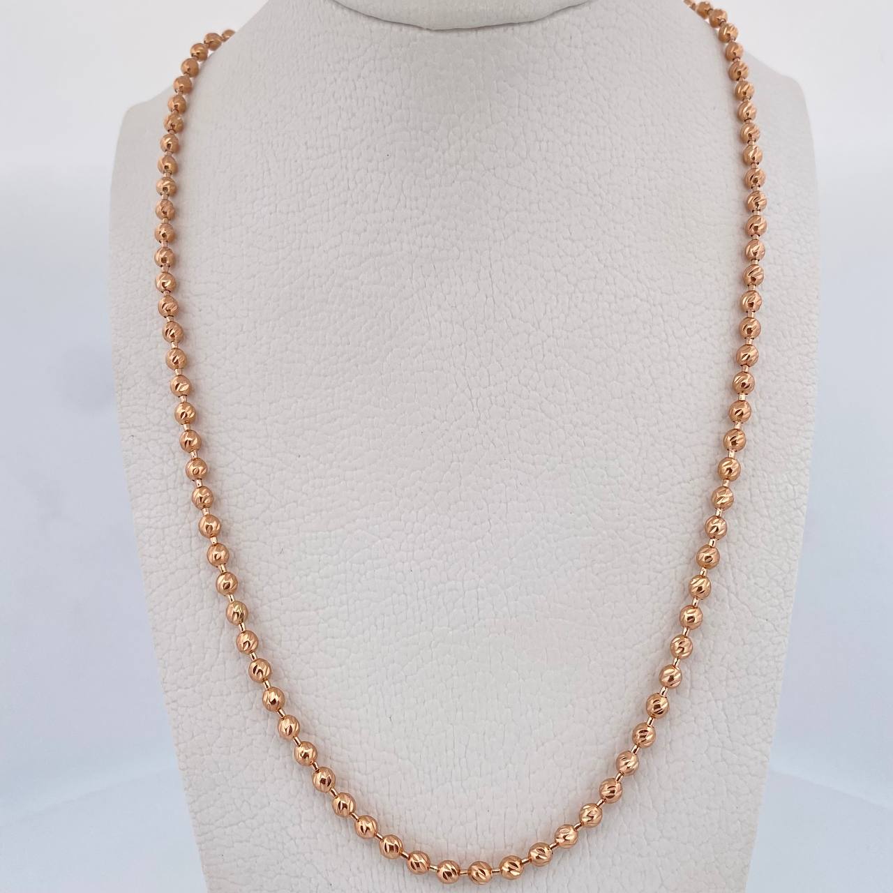 Cadena Militar 27gr / 61.7cm / 4mm Diamantanda Oro Rosa 18K $