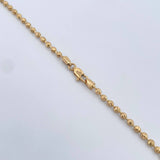 Cadena Militar 15.65gr / 61.3cm / 3mm Bola Diamantada Oro Amarillo 18K $