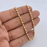 Cadena Militar 15.65gr / 61.3cm / 3mm Bola Diamantada Oro Amarillo 18K $
