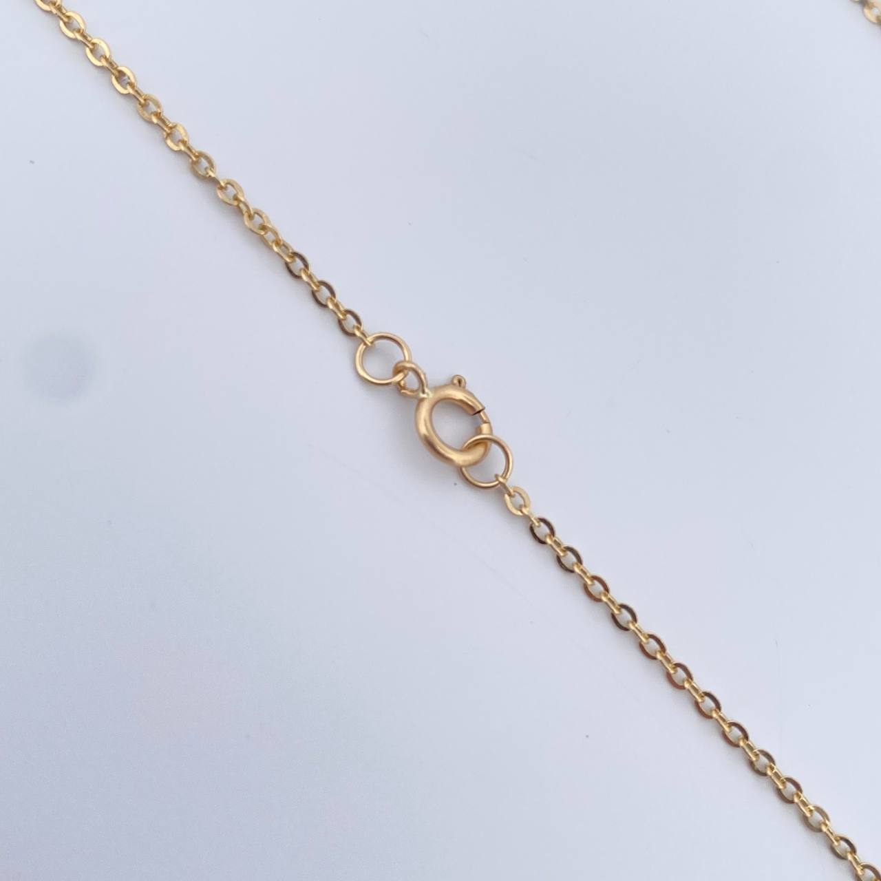 Ankle Bracelet Classic Link Pendants 4gr / 25.2cm / 1mm Hearts White Zirconia Green 18K Yellow Gold $