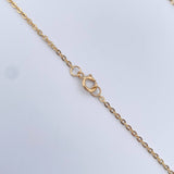 Ankle Bracelet Classic Link Pendants 4gr / 25.2cm / 1mm Hearts White Zirconia Green 18K Yellow Gold $