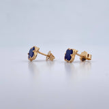 Stud Earrings Clover 1.45gr / Purple Stone Yellow Gold Nac.Esp. 18K $
