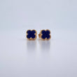 Stud Earrings Clover 1.45gr / Purple Stone Yellow Gold Nac.Esp. 18K $