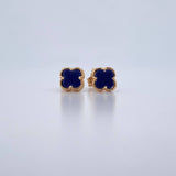 Stud Earrings Clover 1.45gr / Purple Stone Yellow Gold Nac.Esp. 18K $