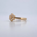 Flower Ring 2.1gr / T6 3/4 / White Zircons 18K Yellow Gold $