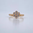 Flower Ring 2.1gr / T6 3/4 / White Zircons 18K Yellow Gold $