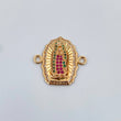 Herraje Virgen Guadalupe 2.5gr / 2cm / Circones Fucsias Verdes Blancos Oro Amarillo 18K &