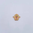 Charm Virgen Guadalupe 1.05gr / 1.4cm / Fuchsia Green White Zircons 18K Yellow Gold $
