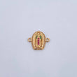 Charm Virgen Guadalupe 1.1gr / 1.4cm / Fuchsia Green White Zircons 18K Yellow Gold &