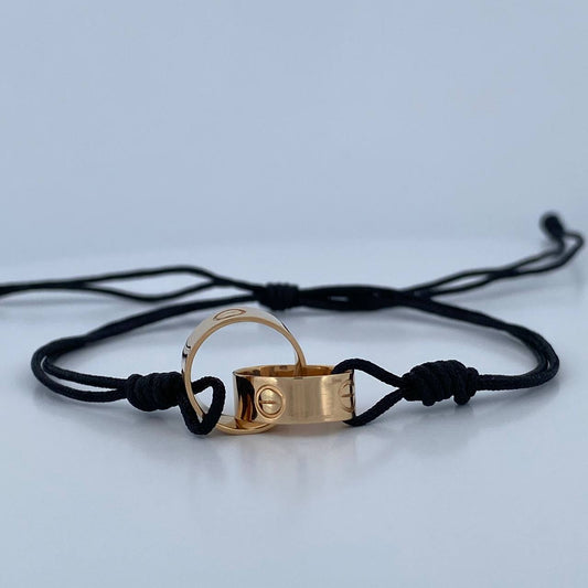 Pulsera Negra Tornillo 3.15gr / Oro Amarillo &