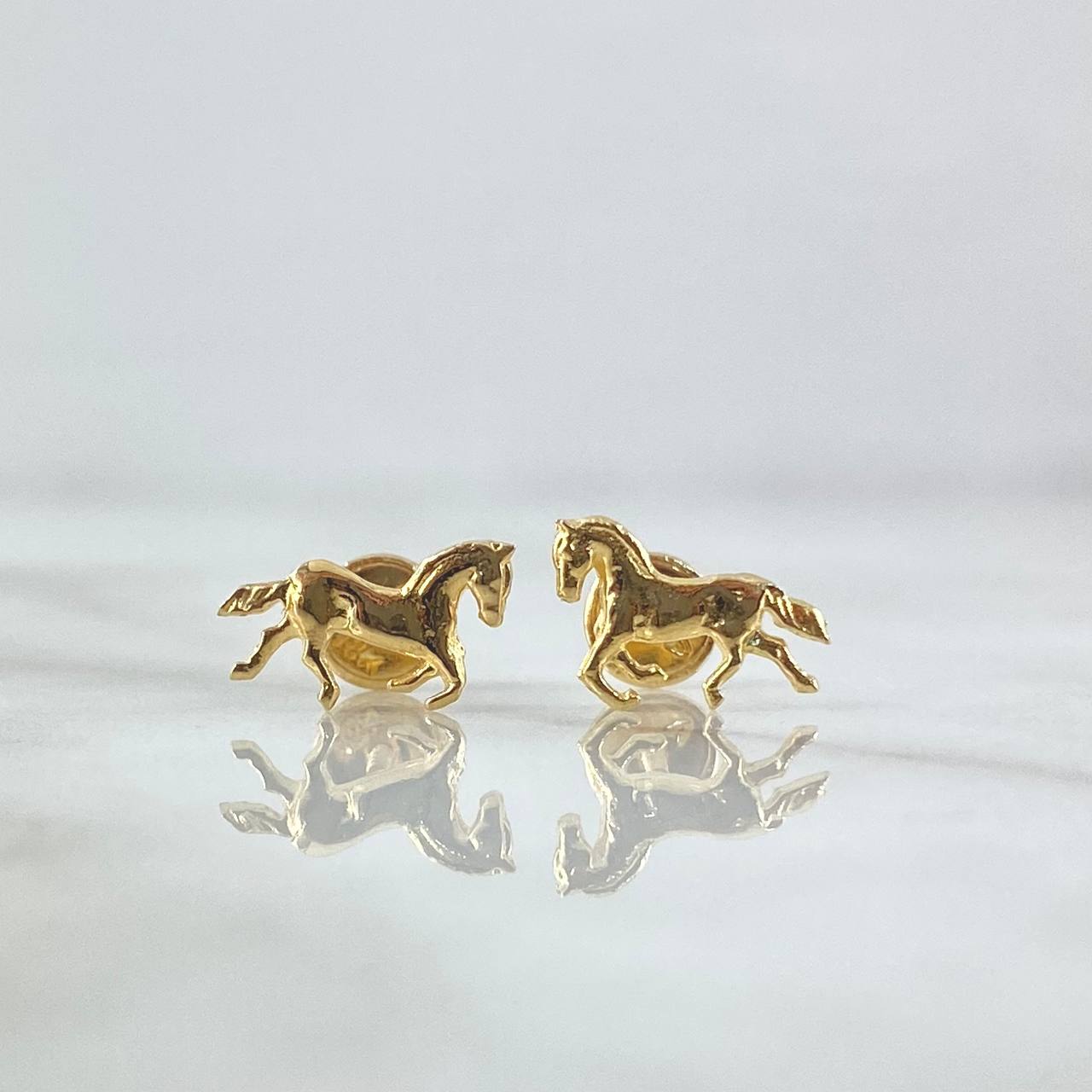 Topos Caballo Silueta 1.05gr / 1cm / Lisa Oro Amarillo 18K