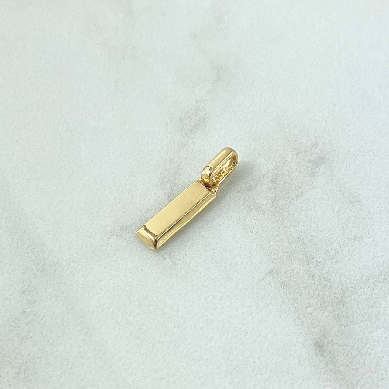Dije Lingote 1.25gr / 3/4 in / Oro Amarillo 18K *