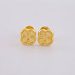 Diamond Cut Clover Stud Earrings 0.6 g / in / 7.7 mm Yellow Gold 18K