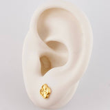 Diamond Cut Clover Stud Earrings 0.6 g / in / 7.7 mm Yellow Gold 18K