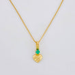 Venetian Chain + Striped Heart Pendant Emerald 3 Pts / 1 g / 17 3/4 in Yellow Gold 18K