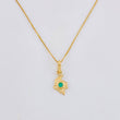 Set Cadena Veneciana + Dije Mapa Esmeralda 4 Pts / 1.1 g / 17 3/4 in Oro Amarillo 18K