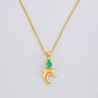 Set Cadena Veneciana + Dije Troquel Delfin Esmeralda 3 Pts / 1.05 g / 17 3/4 in Oro Amarillo 18K