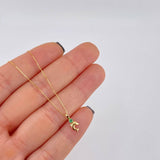 Set Cadena Veneciana + Dije Troquel Delfin Esmeralda 3 Pts / 1.05 g / 17 3/4 in Oro Amarillo 18K