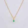 Set Cadena Veneciana + Dije Sencillo Redondo Esmeralda 3 Pts / 0.95 g / 17 3/4 in Oro Amarillo 18K