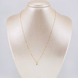 Set Cadena Veneciana + Dije Sencillo Redondo Esmeralda 3 Pts / 0.95 g / 17 3/4 in Oro Amarillo 18K