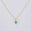 Set Cadena Veneciana + Dije Sencillo Redondo Esmeralda 10 Pts / 1.05 g / 17 3/4 in Oro Amarillo 18K