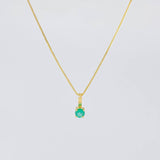 Set Cadena Veneciana + Dije Sencillo Redondo Esmeralda 10 Pts / 1.05 g / 17 3/4 in Oro Amarillo 18K